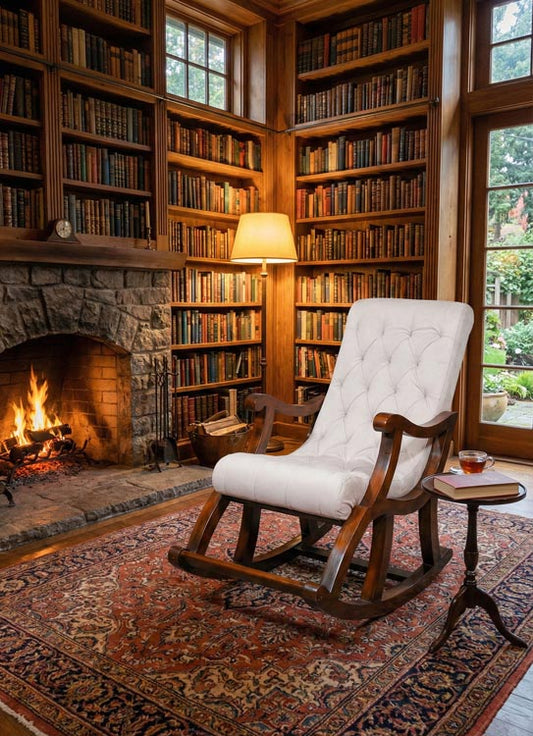 WOODEN ROCKING CHAIR WITH CHSHION