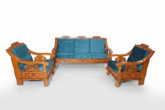 CARVING TEAKWOOD SOFA SET 3+1+1